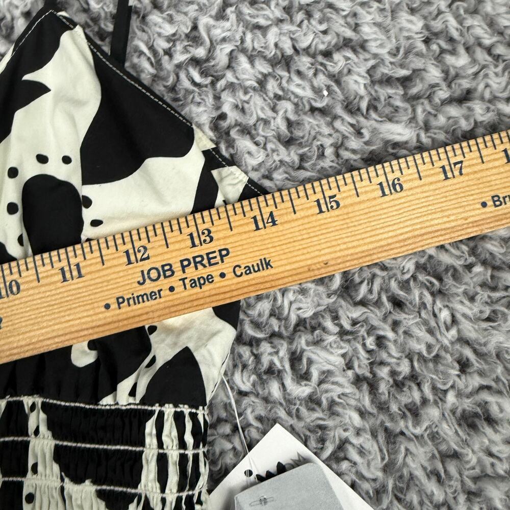 La Ligne Midi Dress Black White Smocked Cotton Poplin Medium Party MSRP $425 - Picture 2 of 12